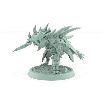 infantry ratfolk standard bearer plague banner raised war cry pose