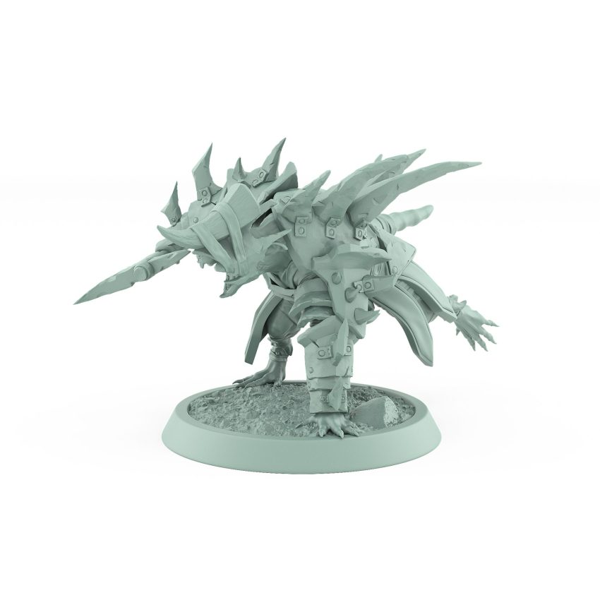 infantry ratfolk standard bearer plague banner raised war cry pose