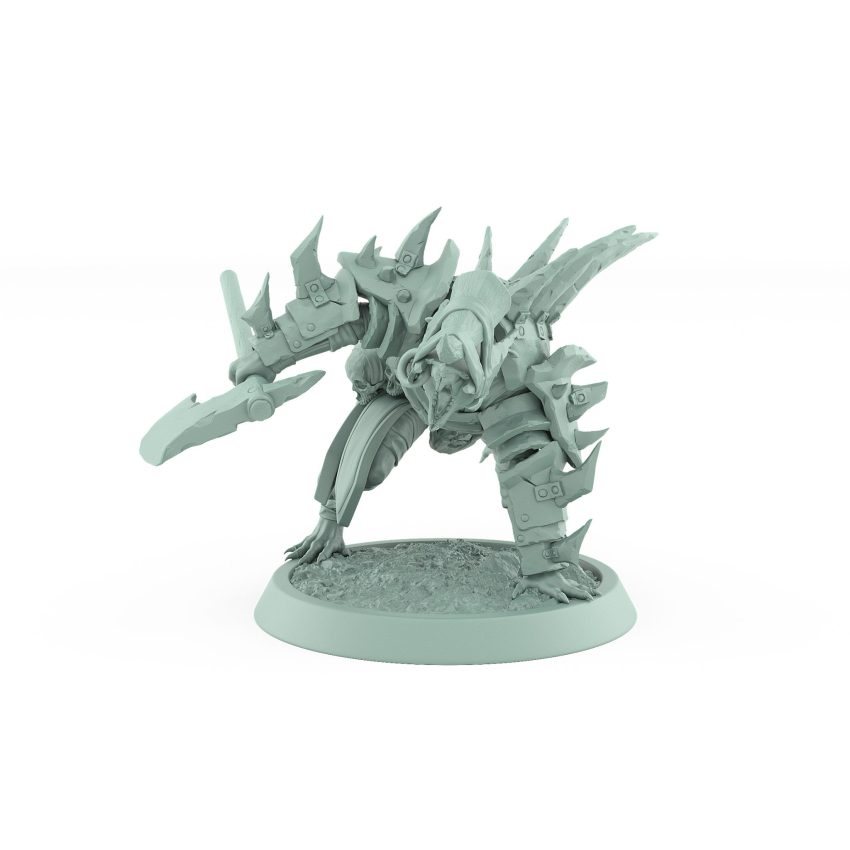 infantry ratfolk standard bearer plague banner raised war cry pose