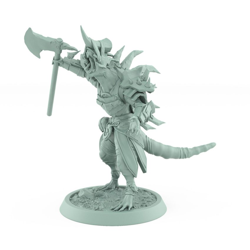 ratfolk throwing axe dynamic pose vermin armor