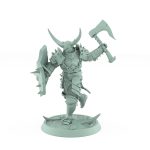 running fantasy human warrior with axe and spiked shield from unchained collection