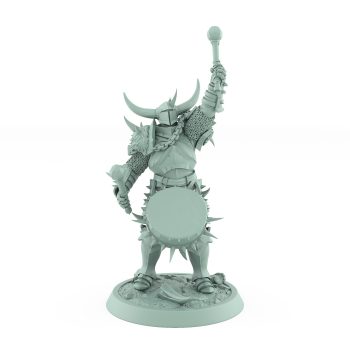 dark fantasy human drummer with horned helmet and war drum from unchained collection