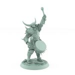 dark fantasy human drummer with horned helmet and war drum from unchained collection
