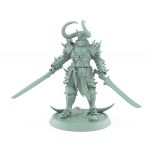 heavily armored fantasy warrior with twin swords from the unchained collection