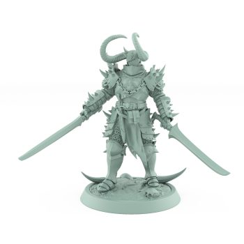 heavily armored fantasy warrior with twin swords from the unchained collection