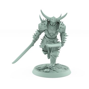 human warrior in spiked armor running with two swords drawn from the unchained collection