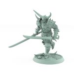 human warrior in spiked armor running with two swords drawn from the unchained collection