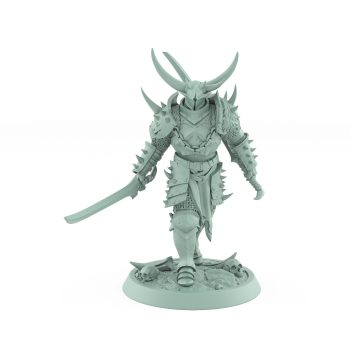 armored human fighter walking with twin swords from the unchained collection