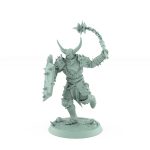 light armored chaos warrior with flail running mid charge from unchained collection