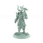 dark fantasy miniature of human warrior walking with large great axe over shoulder from unchained collection