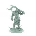 fantasy miniature of armored human standing calmly with sword in hand from unchained collection