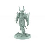 fantasy miniature of a walking armored human warrior with sword from unchained collection