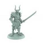 fantasy miniature of a walking armored human warrior with sword from unchained collection