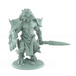 highly detailed standing minotaur miniature holding a spear in relaxed pose from the Unchained Collection