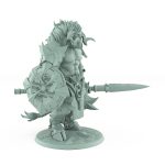 highly detailed standing minotaur miniature holding a spear in relaxed pose from the Unchained Collection