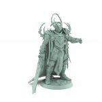 fantasy miniature of armored warlord heir with jagged sword and outstretched hand from the Unchained Collection