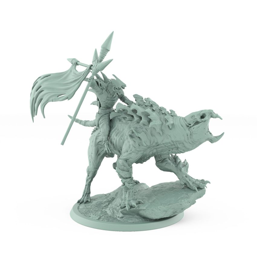 roaring plague rat mount armored with jagged spikes on battlefield base