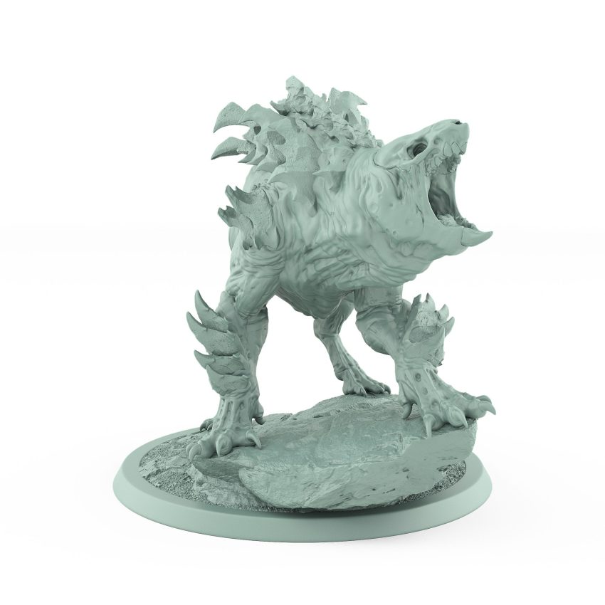 ratfolk leader on roaring armored plague mount with raised banner
