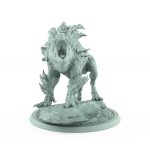 ratfolk leader on roaring armored plague mount with raised banner