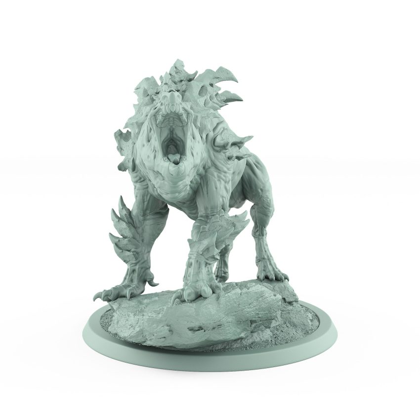 ratfolk leader on roaring armored plague mount with raised banner