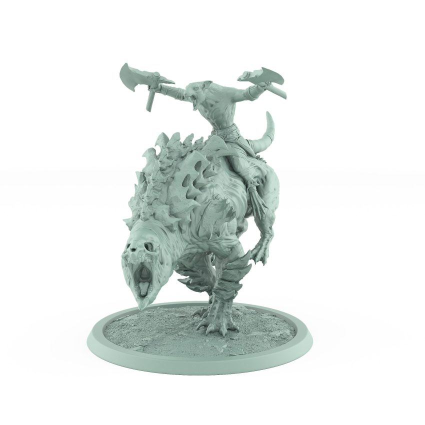 charging diseased rat mount covered in plague spikes ready for battle