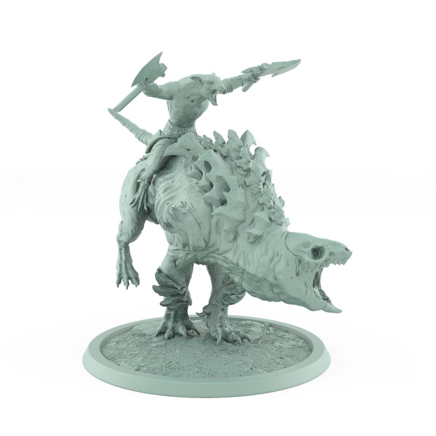 charging diseased rat mount covered in plague spikes ready for battle