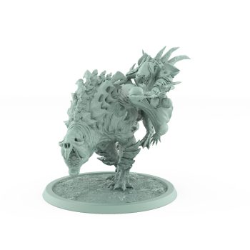 plague-ridden ratfolk rider on roaring mutated mount