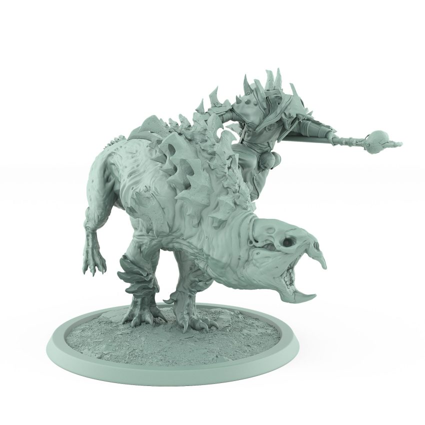plague-ridden ratfolk rider on roaring mutated mount
