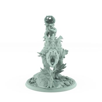ratfolk barbarian horn riding beast miniature
