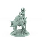 ratfolk barbarian horn riding beast miniature
