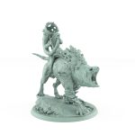 ratfolk barbarian horn riding beast miniature