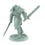 unchained commander attack dark armored fantasy knight with rune blades tabletop stl printable miniature