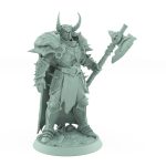 unchained commander chief cape dark fantasy villain knight model with spiked armor and skull mace