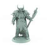 unchained commander chief cape dark fantasy villain knight model with spiked armor and skull mace