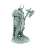 unchained commander chief cape dark fantasy villain knight model with spiked armor and skull mace