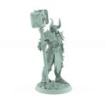 unchained commander helm warhammer style dark armored figure with spiked gear and skull hammer