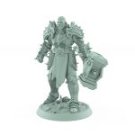 commanding warlord holding massive hammer in spiked armor from unchained collection