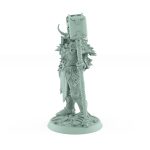 dark fantasy unchained human male in full armor holding massive hammer in standing pose