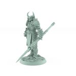 armored war commander with horned helmet and glaive from unchained collection