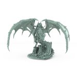 crowned dragon miniature with wings cursed armor and ruins from unchained collection