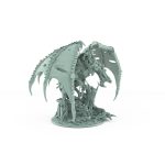 crowned dragon miniature with wings cursed armor and ruins from unchained collection
