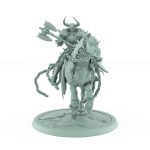 epic fantasy cavalry mount with horned rider charging on armored horse from unchained collection