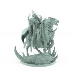 epic fantasy cavalry mount with horned rider charging on armored horse from unchained collection