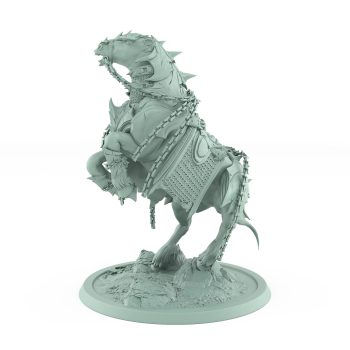 rearing armored warhorse miniature leaping into battle from the unchained collection