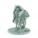dark knight riding armored warhorse grim fantasy tabletop miniature from unchained collection