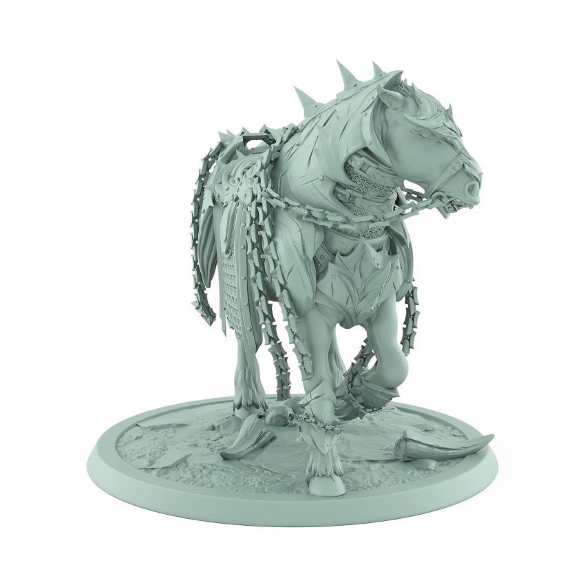 armored warhorse grim fantasy model from unchained collection perfect for dark cavalry