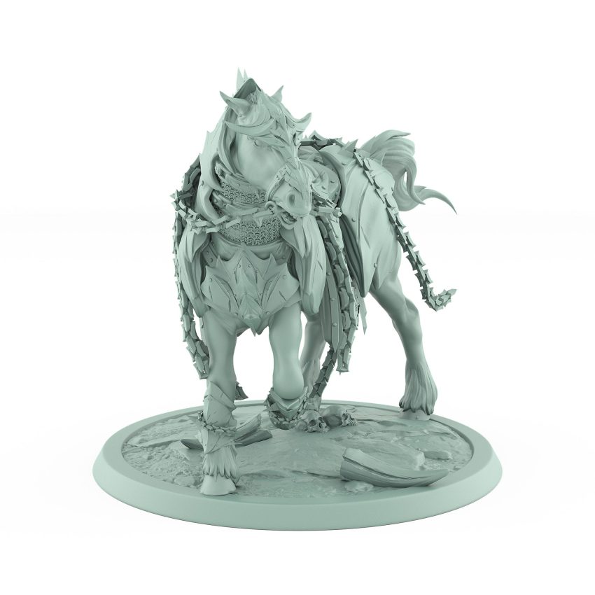 armored warhorse grim fantasy model from unchained collection perfect for dark cavalry