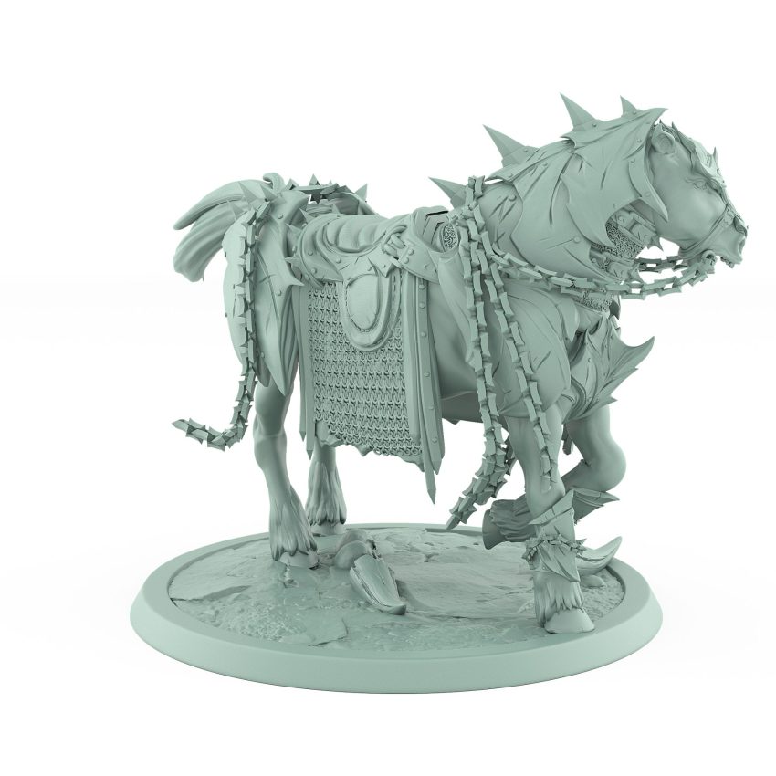 armored warhorse grim fantasy model from unchained collection perfect for dark cavalry