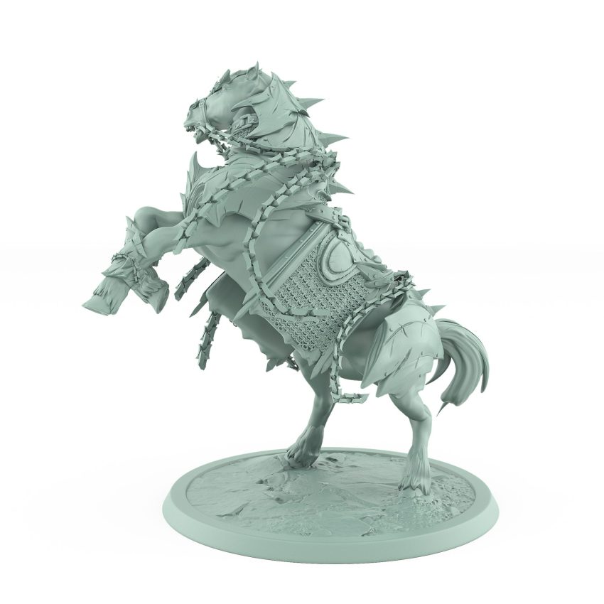 unchained collection armored rearing warhorse saddle only for fantasy miniatures
