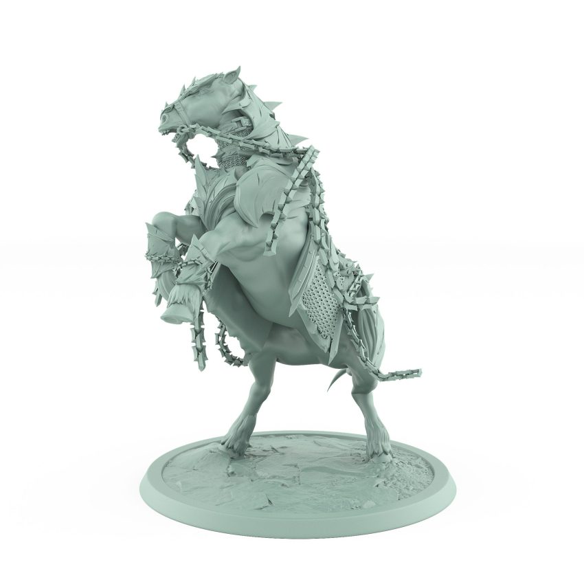 unchained collection armored rearing warhorse saddle only for fantasy miniatures